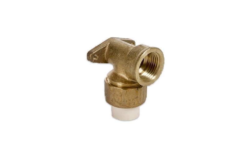 BRASS ELBOW WITH PLASTIC AND HOLDER (GI/FT)